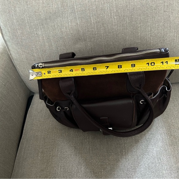 Borsetta Milano Handbag- pebble leather and suede brown - Picture 8 of 11